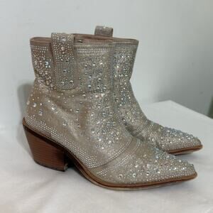 Isnow Women’s Ankle Boots Size 6 – Rhinestone Detail, Sparkly Fashion